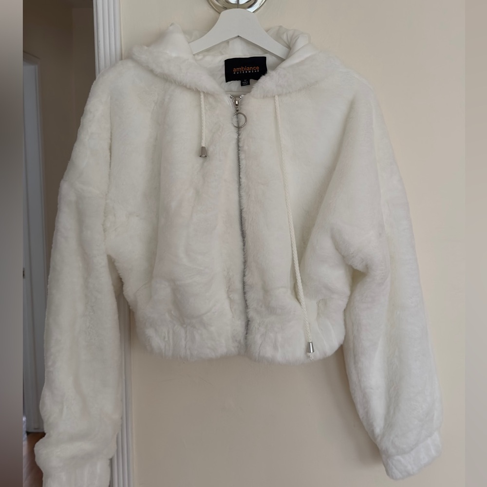 short fur coat, white fur jacket